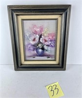 Vintage Signed Floral Painting 16x13