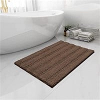EasyGoing Luxury Chenille Striped Pattern Bath Mat