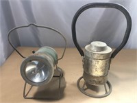 TWO VINTAGE RAILROAD LANTERNS ONE IS FROM ADLAKE