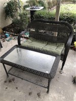 Rattan Loveseat ~ Chairs & Drink Table (4) PCS
