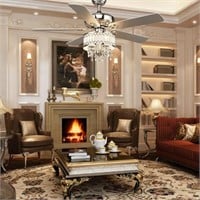 $329.99 Classical Crystal Ceiling Fan Lamp 52''
