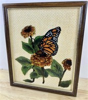 Vintage Framed Butterfly Picture