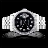 Rolex SS DateJust Diamond 36MM Wristwatch