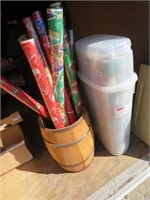 Barrel & Wrapping Paper Tub w/ Wrapping Paper