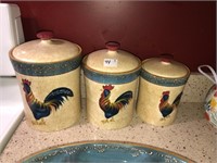 3 PC Rooster Canister Set