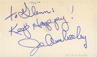 Laugh In's Jo Anne Worley signed note