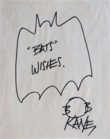 Batman Bob Kane original hand drawn signed sketch