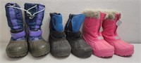 3 Pair Youth Size Snow Boots