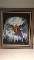 Painting of Eagle Head 27x31 Signed by local