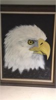 Painting of Eagle Head Turned 30x36 Signed by