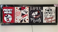 (4) New Mickey And Minnie Wall Art 10x7 Eao