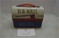 1960S US MAIL METAL LUNCH BOX, WITH THERMOS