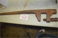 PRIMITIVE PEGGED WOOD CLAMP, 35" LONG