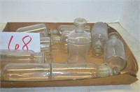 10 VTG APOTHECARY JARS & STOPPERS