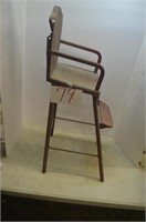 EARLY 1900S METAL HIGH CHAIR, 30" TALL, SOME RUST