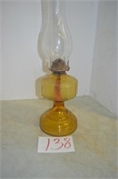 VINTAGE 20" AMBER OIL LAMP