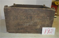 VINTAGE SCREW & BOLT CRATE, GARY iN, 18X15X10"
