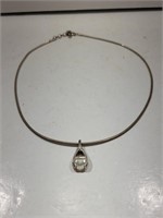 Sterling Silver necklace with Crystal Gem