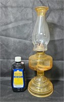 Vintage Glass Pedestal Oil Lamp