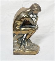 VTG 1928 Rodin's "The Thinker" Brass Bookend