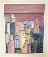 Abstract Style Cityscape Framed Artwork