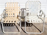 2 Vintage Aluminum Folding Lawn Chairs