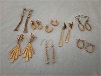 10kt GF Pierced Earrings and Assorted Gold Tone