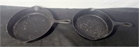2 Vintage Cast Iron Frying Pans