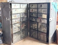 Vintage Military Parts Case Chest w/ Drawers