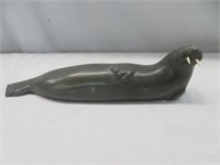 SOAPSTONE WALRUS CARVING  (APPROX 11" LONG)