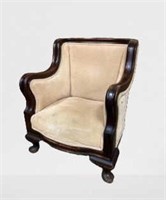 Antique Chair with Cream Upholstery