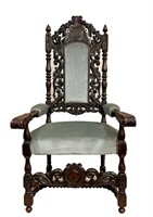 Antique 1895 German Carved Chair