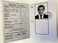 James Bond passport movie prop