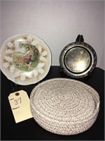 WOVEN TRIVET SET SILVER SW BELL SERVICE PLATE&MORE