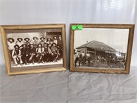 Two framed photographs of the Texas Rangers and