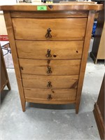 Five drawer solid red pine wood chest matches lot