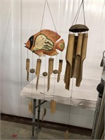 Two wooden wind chimes