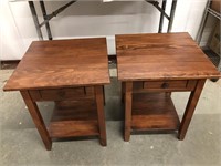 Two wooden handmade Amish end tables 20 x 20 x 24
