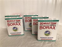 Five boxes of 20 Mule team Borax detergent