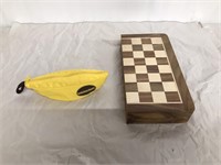 Chess set and banana grams game