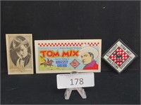 3 Tom Mix Items - Vintage Photo-Comic Book-Patch