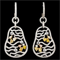 18K Gold 3.01ctw Diamond Earrings