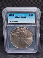 1993 Silver Eagle Dollar Slabbed MS67
