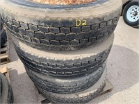 (Set of 4) 285/75R24.5 Tires & Rims