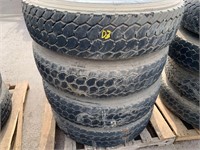 (Set of 4) 11R22.5 Tires & Rims