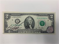 Daveed Diggs Signed Two Dollar Bill