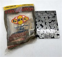 Coin Roll Wrappers & Washington Quarters Book