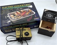 Electric Indoor Grill, HO Power Pack, Cigar Box