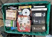 Lg Tote Lot - FULL of VHS Tapes & Asst'd Media - D