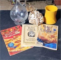 Household Decor & Cookbooks - Decanter, Shells & V
